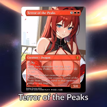 Terror Of the Peaks Anime Waifu Playtest Proxy Card: Custom TCG Art