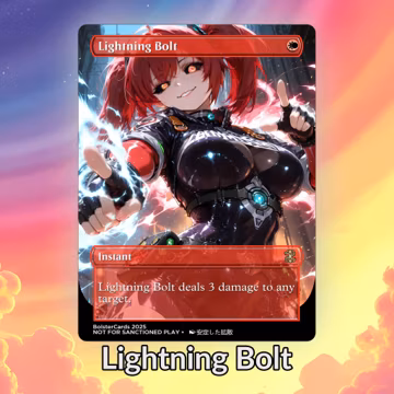 Lightning Bolt Anime Waifu Playtest Proxy Card: Custom TCG Art