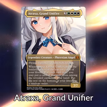 Atraxa Grand Unifier Anime Waifu Playtest Proxy Card: Custom TCG Art