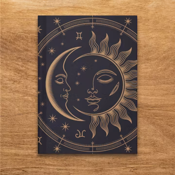 Celestial Journals Notebooks, Sun and Moon Art, Astrology Gift, Witchy Decor, Mystic Writing Journal, Bold Celestial Stationery Gift Idea,