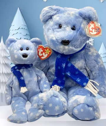 1999 Holiday Teddy (Vintage) TY Beanie Baby & Buddy Set