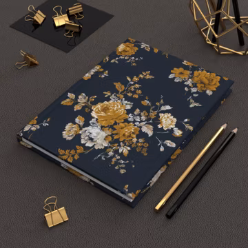 5.75"x8" The Hardcover Journal | Matte Botanical Notebook by Lisa Kanova in Just Before Midnight at the Chateau