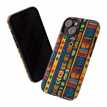 African Kente cloth pattern Phone Case - Double Layer Tough Phone Case for iPhone, Samsung Galaxy and Google Pixel phone models