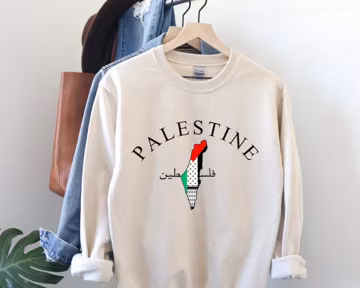 Palestine Map Jumper, Palestine Arabic Name Printed Sweatshirt, Palestine Matching Adults Sweaters, Palestine Clothing, Free Shipping in Uk