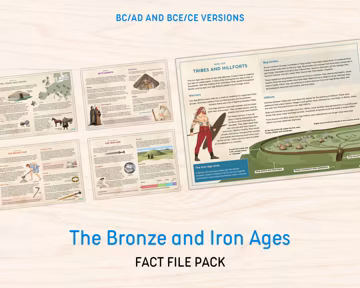 Printable Bronze Age and Iron Age Fact Files | Prehistoric Human History Learning Primary Education Homeschool Resource PDF Digital Download