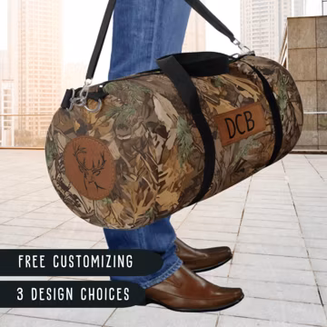 Mens Duffel Bag Camouflage Weekender Bag for Him Personalized Gift for Groomsmen Carry All Gym Bag for Boyfriend Husband Boys Overnight Bag