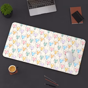 Mickey Mouse Balloons Heads Subtle Desk Mat | Disney Neoprene Mouse Pad