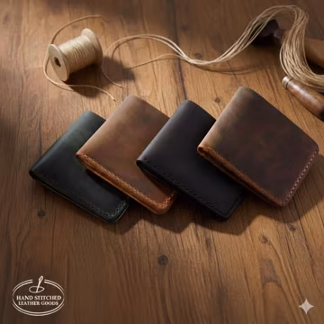 Handmade Leather Wallet, Personalized Wallets for Men, Full Grain Leather Bifold Men Wallet, Gift for Him, Fathers Day, Monogrammed Wallet