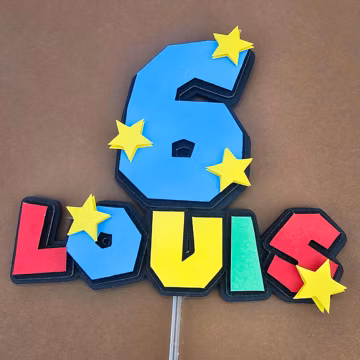 Mario Birthday Cake Topper, Cake Topper with Name and Age, Simple Cake Topper, Boy Cake Decoration, Mario Theme Birthday Party