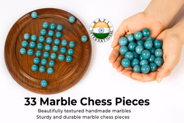 Handmade Rosewood Marble Solitaire Game | Wooden Board Game