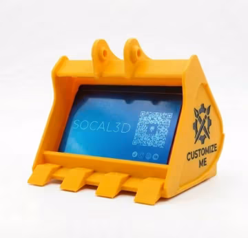 Excavator Bucket Business Card Holder – Construction Desk Organizer – Custom Colors & Company Logo - Personalized