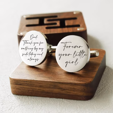 Father of the bride gift, custom personalized cufflinks, Daughter's Wedding Gift for Father,Forever Your Little Girl Wedding Cufflinks