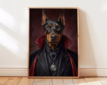 Custom Vampire Pet Portrait From Photo, Personalized Halloween Art, Pet Lover Gift