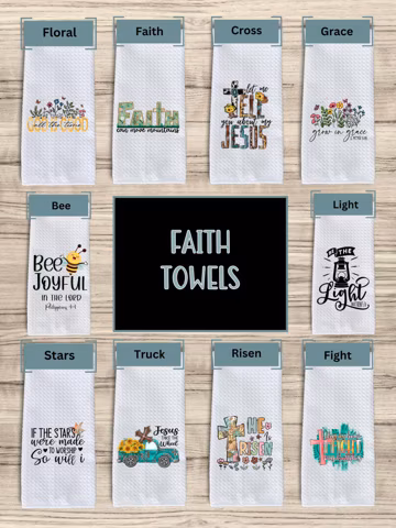 Faith Based Kitchen Towel: Waffle Weave Christian Decor