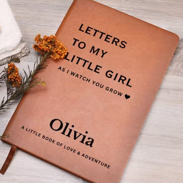 Letters To My Little Girl, Personalized Name Notebook Custom Pregnancy Journal Customized Baby Boy Shower Gift for New Mom & Dad Memory Book