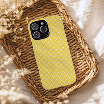 Yellow Polka Dot Phone Case, iPhone 11 - 17, Samsung Galaxy