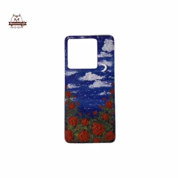 Finished Handmade Decoden Phone Case | Night Sky Rose Flowers | Samsung | Android | Apple iPhone | Tablet