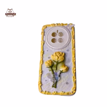 Finished Handmade Decoden Phone Case | Yellow Rose Flowers | Samsung | Android | Apple iPhone | Tablet