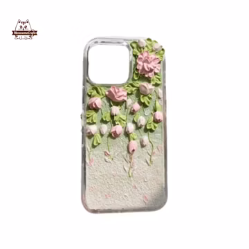 Finished Handmade Decoden Phone Case | Lovely Pink Flower Vines | Samsung | Android | Apple iPhone | Tablet