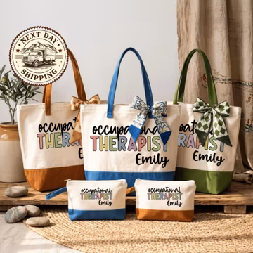 Personalized Occupational Therapist Tote Bag, Custom OT Canvas Gift, Occupational Therapy Squad Gift