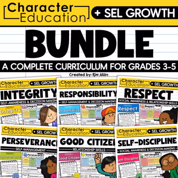 Character Education Social Emotional Learning Activities SEL Social Skills Worksheets Character Education Lessons for Kids Instant Download