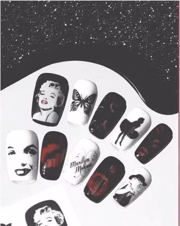 Set Of 3D Nail Stickers Character Marilyn Nail Art Stickers