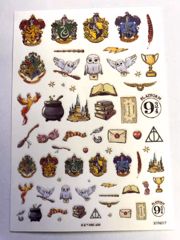 Set of 3D Character Themed Nail Art Stickers Wizard Themed Nail Decals