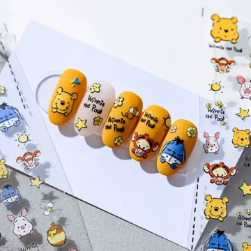Set of 5D Nail Decals Nail Art Stickers Character Bear Nail Stickers