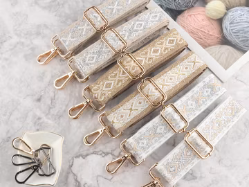 3.8cm Jacquard Geometric Strap, Purse Straps, Adjustable Crossbody Bag Straps, Replaceable Shoulder Straps, Handbag Starp, Embroidered Strap
