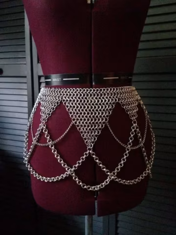 Chainmail Belt Mini Skirt Swim Skirt Ornamental Belt Chainmail Belly Dance Belt Aluminium Handmade Gypsy Medieval Cosplay SCA LARP