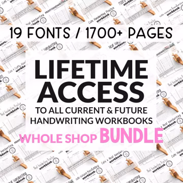 WHOLE SHOP Lifetime Access Handwriting Workbook Bundle - One Time Purchase Practice Neat Writing Adult Teen ipad Goodnotes Font PDF Print