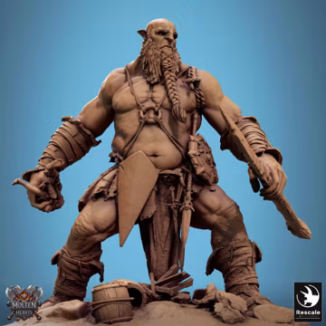 Giant Stonebreaker - Spear Naked | Rescale | Molten Hearts | Resin | Fantasy | RPG | Tabletop Games | NPC | DnD | 5e | Miniature