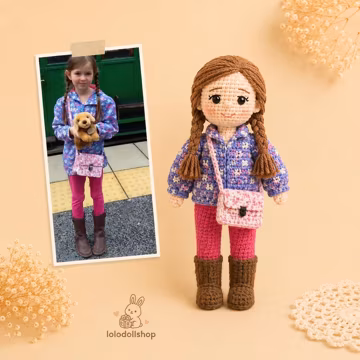 Custom Crochet Doll, Look Alike Doll, Handmade Amigurumi Toy, Birthday Gift for Kids, Unique Crochet Gift Birthday Gift for Kids & Toddlers