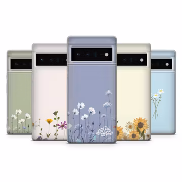 Floral Aesthetic Phone Case Spring Flowers Cute Minimalist Cover for Google Pixel 10, 10Pro, 9A, 8, 7, 6A, Samsung S25, S24, S23, iPhone 17