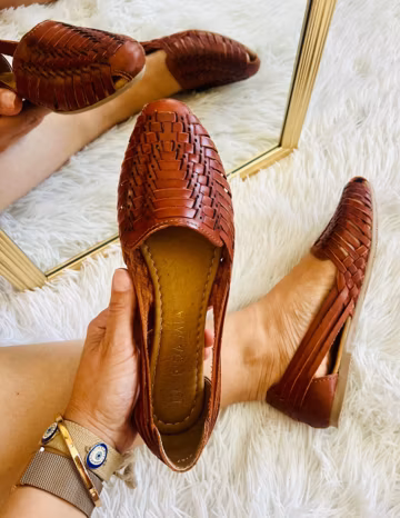 Mexican Huarache Sandals - Boho- Hippie - Vintage - Mexican - Leather - Shoes - Handmade - Gift for her - gift for mom - comfortable shoes