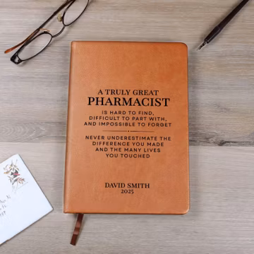 Pharmacist Gift Personalized Journal - Pharmacist Retirement, Appreciation Gift, Thank You Gift, Farewell Gift, Keepsake Gift, Goodbye Gift