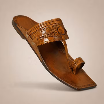 Handmade Leather Kolhapuri Sandals for Men | Traditional Indian Chappal | Brown Toe Ring Slippers | Ethnic Wedding Footwear