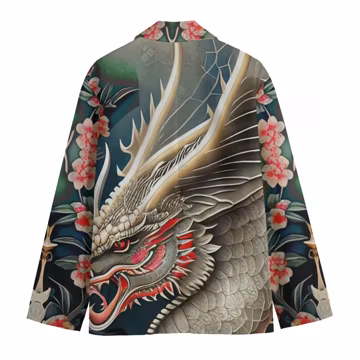 Dragon Cotton Blazer Sports Coat Dinner Jacket Resort Tropical Rockabilly Men's Man's Asian Japanese Chinese S/M/L/XL/ 2XL/ 3XL / 4XL/ 5XL
