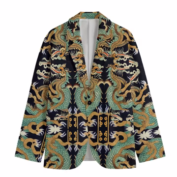 Dragon Cotton Blazer Sports Coat Dinner Jacket Resort Tropical Rockabilly Men's Man's Asian Japanese Chinese S/M/L/XL/ 2XL/ 3XL / 4XL/ 5XL