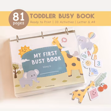 Busy Book Printable, Toddler Learning Binder, Preschool Activities, Homeschool Resources, Montessori Materials, Kids Quiet Book, Digital
