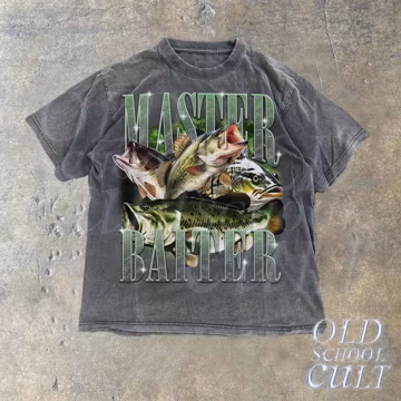 Master Baiter Retro Graphic T-Shirt, Bass Fishing Shirt For Men, Funny Fisher Tee, Husband Shirt, Bass Lovers Gift, Dad Angler Gifts