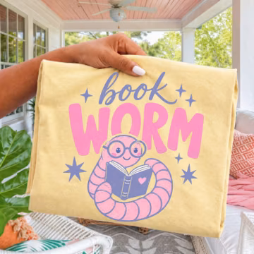 Book Worm Comfort Colors® Shirt, Book Lover Tee, Reading Teacher Gift, Librarian Bookish Tshirt, Trendy Reading Worm Tee, Read More Books
