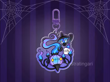 Chandelure Evolution Acrylic Charm | Double Sided Stained Glass Gradient Keychain