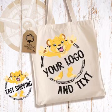 Everyday Custom Tote Bag Personalized Logo, Photo, and Text - Great for thrifting, coffee shops, school, classes, or shopping Bag - 2295