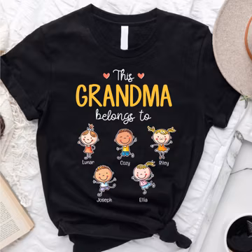 Personalized Grandma Belongs To Shirt, Custom Grandkids Names Mimi Nana Mother’s Day Tee