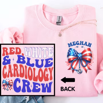 Cardiology Sweatshirt 4th of July, Patriotic Cardiology Office Crew Shirt