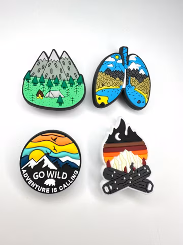 Camping Shoe Charms Outdoors Hiking Adventure Lover Gifting Clog Accessories Fun Outdoor PVC Accessory Gifts Unisex Mountains Lungs Climber