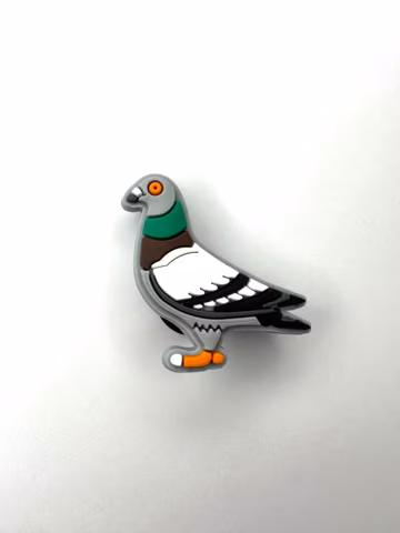 Pigeon Clog Charm: Bird Shoe Clip