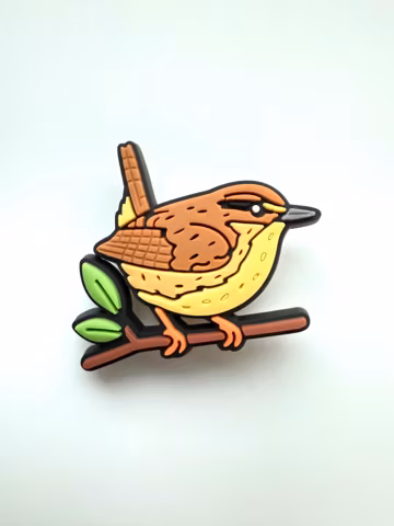 Wren Shoe Charm: Wildlife Clog Clip, Bird Accessory, Bird watching, Small Bird Avitourism