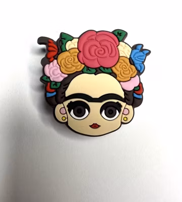 Frida Clog Charm: Mexican Artist Shoe Accessory Art Girlie Floral